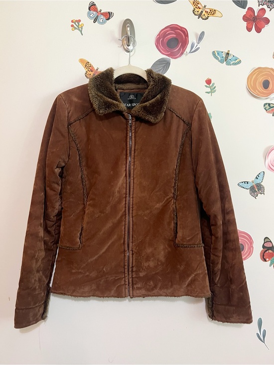 Vintage Jackets & Blazers - Vintage Brown Velvet Fur Lined Jacket Small
